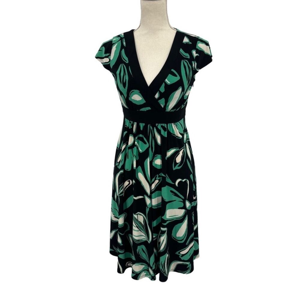 120. Evan Picone Midi Wrap VNeck Side Zipper Fit & Flare Dress 4P